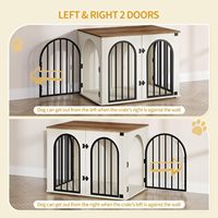 Moderne Robuste Hundekäfig-Möbel 3-Türiges Bogendesign Sicherer Horizontaler Schiebeverschluss 100x60x63cm 25kg
