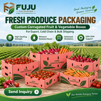 Boîtes rigides en carton ondulé de haute qualité, écologiques et résistantes, pour l'agriculture, les fruits et les légumes, impression de logo personnalisée
