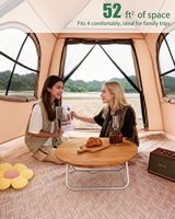Carpa Inflable para Acampar Juliful Unic, para 4 Personas, 1500 mm, Impermeable, 3 Estaciones, Fácil de Instalar, para Campamentos Familiares, Senderismo y Viajes al Aire Libre