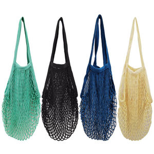 ถุงตาข่ายใส่ผลไม้ผักฝ้ายแบบใช้ซ้ำได้ถุงตาข่ายความจุขนาดใหญ่สำหรับตลาด - Product Image 1