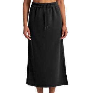 Falda Midi Negra Transpirable de Color Sólido Personalizada para Mujer, para Actividades Deportivas Ligeras - Product Image 5