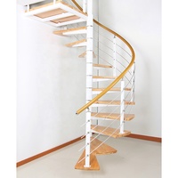 Escaliers en colimaçon en acier et bois minimalistes, économiseurs d'espace, étroits, modernes, pour villa, prix imbattable chez CBMmart