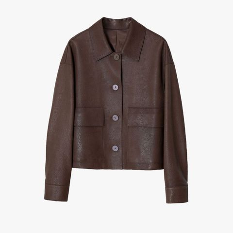 3236 Stylish Women's Genuine Sheep Skin Leather Coat Single Breasted Lapel Casual Design Solid Color Breathable