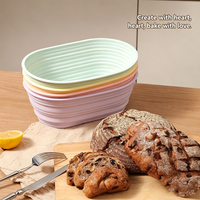 Kit de démarrage pour levain en silicone, panier à levain pliable antiadhésif avec écharpe de levage et outils de cuisson