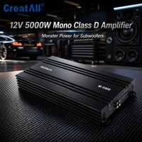 Amplificateur de puissance audio pour voiture 12V 5000W Monocanal Classe D pour Subwoofer, mise à niveau du système sonore, Fabrication OEM