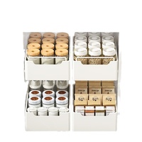 Étagère de rangement de cuisine moderne et simple de style tiroir, étagère coulissante, organisateur de condiments surélevé pour armoire, aucune installation requise