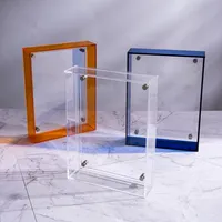 Cadre photo en acrylique coloré sur mesure, vente en gros, directement de l'usine, cadre photo de bureau en plexiglas transparent pour la décoration de la maison et de mariage