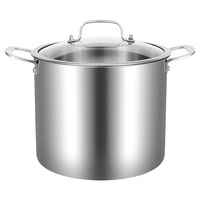 WOXIANG Marmite extra haute en acier inoxydable triple épaisseur 24/26/28/30/32cm Grande capacité Chauffage uniforme pour la cuisine
