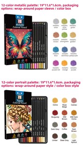 Vente Flash Transfrontalière : Ensemble <span class=keywords><strong>de</strong></span> Crayons <span class=keywords><strong>de</strong></span> Couleur à l'Huile 12 Couleurs, Corps Triangulaire en Bois Noir, Qualité Artiste, Vente en Gros Directe Usine - Product Image 3