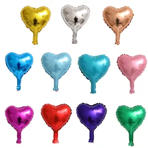 Hot Cheap 10 inch Small Love Heart Shaped Balloon Pure Color Mylar Foil Balloons for Party Decoration Supplies