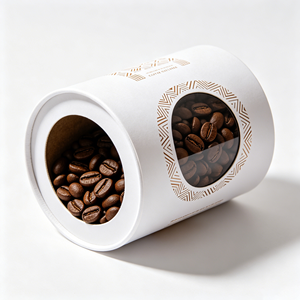 Recyclable Cylindrical Packaging With Transparent <b>Window</b> Custom Made For Coffee Bean Retail Display And Gift Pack - Product Image 5