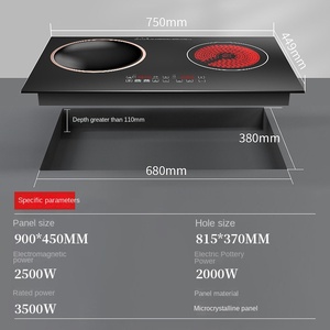 Table de cuisson électrique portable à double foyer avec surface en fonte, commande par bouton, minuterie, taille 24 pouces, pour usage hôtelier - Product Image 2