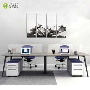 Mesa de oficina moderna para 4 personas, nuevo modelo, muebles de oficina
