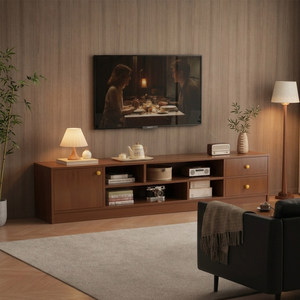 Mueble <span class=keywords><strong>de</strong></span> <span class=keywords><strong>TV</strong></span> <span class=keywords><strong>de</strong></span> Estilo Medieval <span class=keywords><strong>Vintage</strong></span> con Almacenamiento Compacto para Sala <span class=keywords><strong>de</strong></span> Estar - Product Image 1