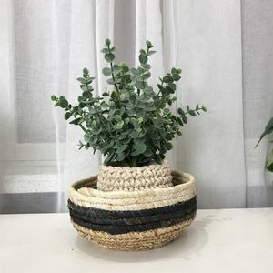 HUAYI प्राकृतिक गेहूं घास बुना फल भंडारण टोकरी के लिए तीन-टुकड़ा सेट घर रेस्तरां होटल - Product Image 6