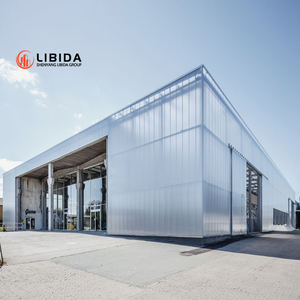 Entrepôt à structure métallique à bas prix, atelier à ossature acier avec mur rideau en <span class=keywords><strong>verre</strong></span>, usine à ossature métallique avec <span class=keywords><strong>mezzanine</strong></span> - Product Image 2