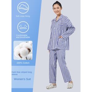 Pur coton unisexe patient gommage hauts vêtements médicaux facile à porter hôpital pyjamas soins infirmiers tissé tissu aiguille détection sans couture - Product Image 2