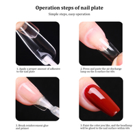 Faux ongles en gel souple, style cercueil français, forme régulière, longs, type stiletto, 5 couvercles complets, transparents, pré-polis, en ABS, à presser, pour les doigts