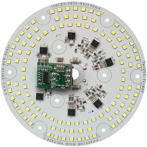 定制最大60W/空闲15w贴片交流圆形铝发光二极管白色印刷电路板制造商，用于运动雷达传感器