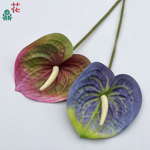 Fleurs artificielles Anthurium, couleurs mélangées, soie, toucher réaliste, pour décorations de mariage et de la Saint-Valentin - Product Image 2