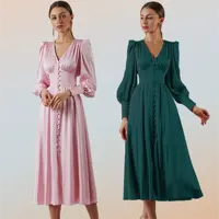 Women's French Style Long Dress, A-Line Tunic
