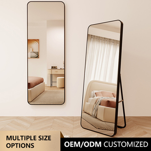 Specchio Contemporaneo a Figura Intera in Lega <span class=keywords><strong>di</strong></span> Alluminio con <span class=keywords><strong>Design</strong></span> Ecologico, Dimensioni Personalizzabili per Soggiorno e Negozi <span class=keywords><strong>di</strong></span> Abbigliamento - Product Image 2