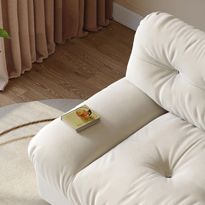 Sofà in stile SUKE in stile cloud sofà soggiorno piccolo appartamento tre persone con rete di capelli a sabbia dritta con tecnologia senza lavaggio divano in tessuto - Product Image 4