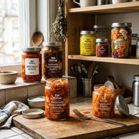 Bocaux en verre transparent de 500 ml, conception OEM, pour kimchi et radis marinés