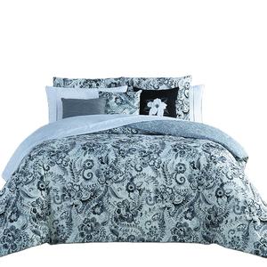 <strong>Luxury</strong> Printed <strong>Black</strong> Floral 10PCS <strong>Bedding</strong> <strong>Set</strong> 75gsm Microfiber Polyester Comforter <strong>Set</strong> - Product Image 1