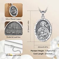 Pendentif religieux catholique Merryshine en laiton, Saint Thomas d'Aquin, amulette chrétienne, médaille de protection, bijou.