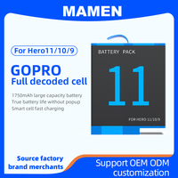 Batterie 1750mAh de décodage complet pour Gopro Hero 9/10/11 batterie Li-ion pour batterie de caméra Go Pro Action Sport