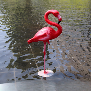 Estatua de Flamenco Rojo para Decoración de Estilo Rústico, Escultura con Protección UV para Vestíbulo de <span class=keywords><strong>Hotel</strong></span>, Estanque y Plaza Comercial - Product Image 3