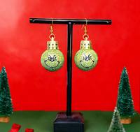 Boucles d'oreilles pendantes Grinch en forme de boule verte, bijoux de Noël tendance pour femme