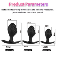 Ensemble de Plugs Anaux en Silicone, 3 Tailles, Plugs Anaux Texturés, Dilatateur Anal en Forme de Feuille, Kit d'Entraînement pour Débutants, Jouets Sexuels pour Hommes