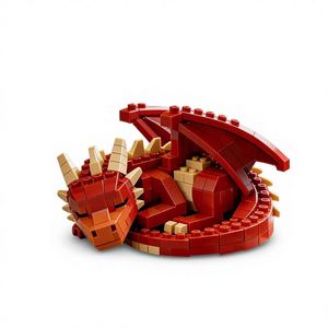 Giocattolo da Costruzione Bestseller Drago Rosso Portafortuna, Compatibile con <span class=keywords><strong>LEGO</strong></span>, Blocchi Educativi in Plastica - Product Image 1
