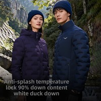 Nouvelle arrivée : Doudoune épaisse pour femme, imprimée, tissée, respirante, à col montant, 90 % duvet de canard blanc
