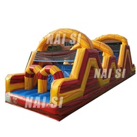 Course d'obstacles de tunnel commercial de haute qualité rebond gonflable gonflable toboggan piscine obstacles méga maison de saut pour la fête