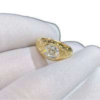 Bague solitaire avec certificat IGI, diamant de 2,5 carats, diamant cultivé en laboratoire, or jaune 10 carats, coupe coussin, classique, diamant HPHT CVD