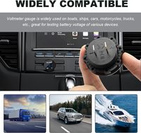 Voltmètre DC 12V 24V, jauge de tension numérique LED pour voiture, affichage numérique rond