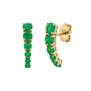 Pendientes de latón, pendientes de oro con colgante de circón verde Simple a la moda para mujer, Hainon <span class=keywords><strong>2084</strong></span> - Product Image 6