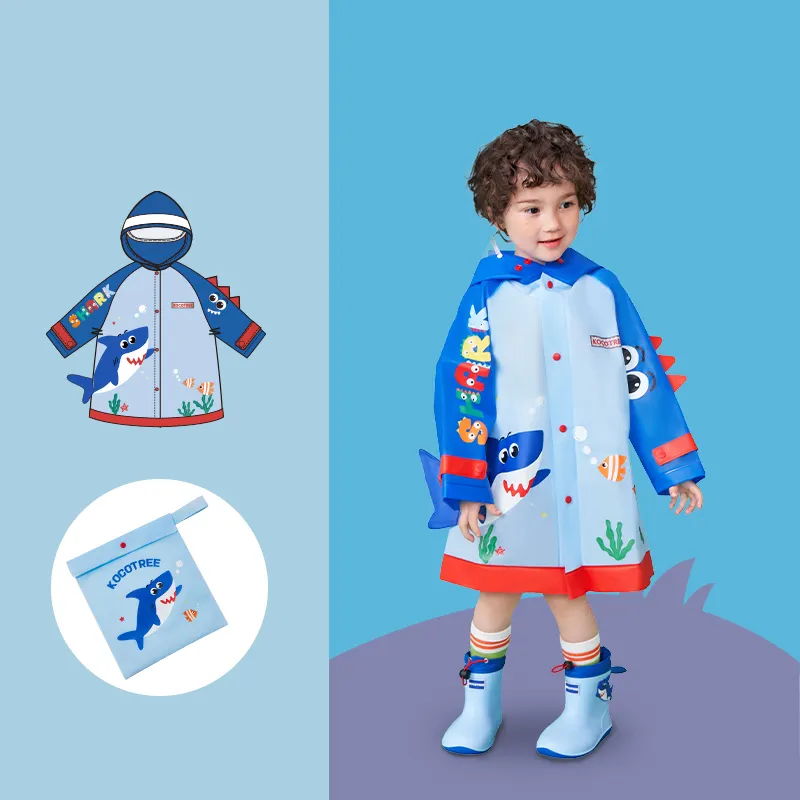 KOCOTREE Fashion Cartoon Children Raincoat Kids Rain Jacket With School Thick Poncho Jacket Waterproof For Kids