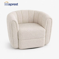 Fauteuil pivotant minimaliste en tissu polaire, housse amovible en velours, tissu extra doux, pour salon, chambre, hôtel, salle de séjour