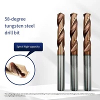 Foret hélicoïdal en carbure monobloc enduit d'acier au tungstène à 58 degrés en acier inoxydable droit pour machine