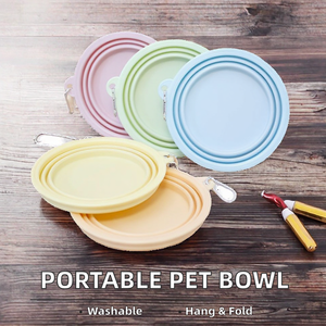 Macaron Color Portable Silikon <span class=keywords><strong>Pet</strong></span> Bowl Faltbare hängende Futters chale für Kleintiere für unterwegs - Product Image 6