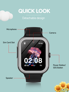 Montre connectée GPS en plastique IP67 pour enfants Android 4G Écran AMOLED SOS Urgence SMS Jeu de mathématiques IA Appel vocal Rappel Répondre aux appels - Product Image 6