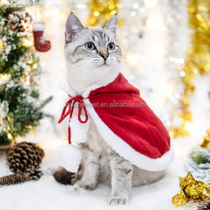 Nuovi vestiti di Natale per cani rossi di lusso scialle decorazioni per  feste per animali domestici autunno inverno graziosi vestiti per gatti  vestito