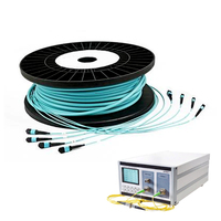 Kabel Trunk Multimode OM3 4x MPO ke 4x MPO 48 Serat Fiber Female LSZH 50/125 Tipe A/B/C Aqua 40/100G untuk Kabel Data Center