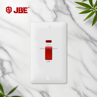 Interruptor de Doble Polo Estilo Retro Estándar Británico 45A con Luz de Neón, 3*6, Baquelita Blanca, Enchufes y Tomas de Plástico para Hogar y Oficina