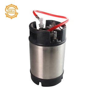 Brassage maison Utilisé Fûts De Bière 2.5/5 Gallons En Acier Inoxydable Vin Boisson Barils de Bière avec Poignée En Caoutchouc - Product Image 1