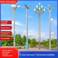 Lampadaires de style chinois IP65 LED, lampes extérieures à haut mât 6/8/10/12m, lampes carrées paysagères Magnolia à neuf flammes